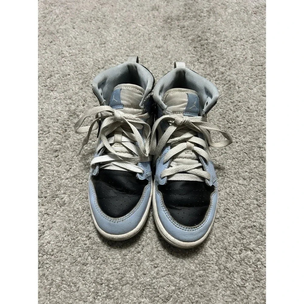 Nike Boys Air Jordan 1 Mid 640737-401 Blue‎ Basketball Shoes Sneakers Size 1Y